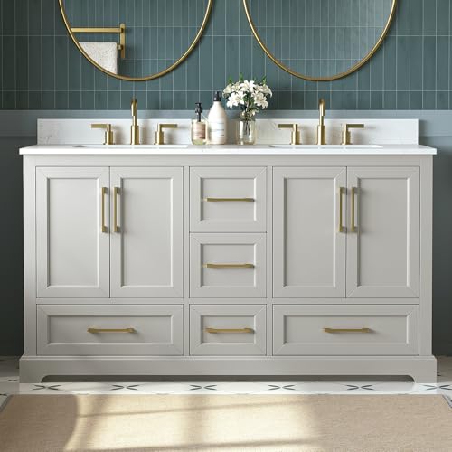 DELUXE LIVING 60 Inch Bathroom Vanity with Double Sink Combo, Solid Wo — Side-by-side comparison of top picks in this category