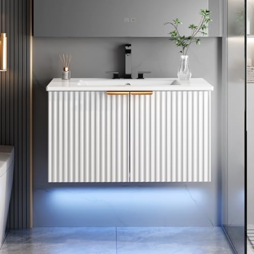 ELEVACHIC ELEVACHIC Bathroom Vanity with Sink, 30" Wall Mounted Floati — How the options on this page compare