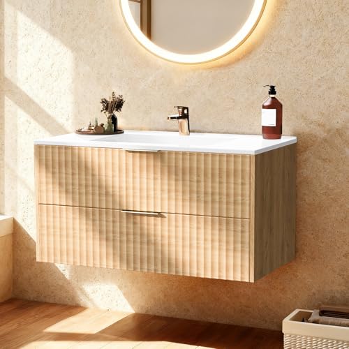 CVYIIUJ 24 Inch Bathroom Vanity with Sink, Modern Floating Bathroom Va — Our recommended pick for most buyers