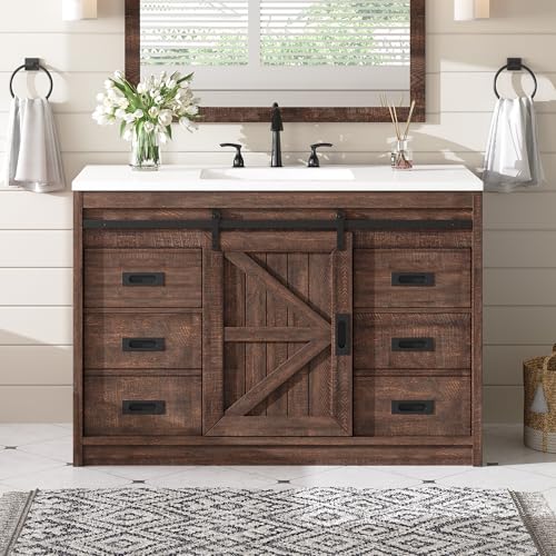 AMERLIFE AMERLIFE 48" Farmhouse Freestanding Vanity with Sink and Deep — Key specifications at a glance