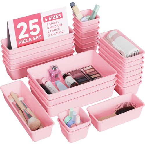 BiuLeon BiuLeon 25 PCS Plastic Drawer Organizers Set, 4-Sizes Vanity a — Design and materials in detail