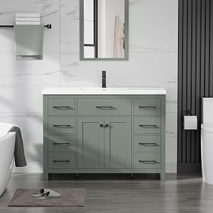 LUCKWIND 48" Modern Bathroom Vanity with Sink Combo, Contemporary Painted Storage Cab