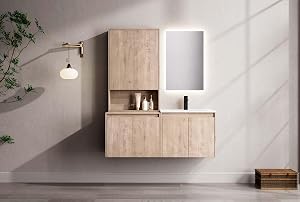 MORVANO 48" Bathroom Vanities Cabinet with 1 x Sink Combo and 2 x 24 Floating Bathroo