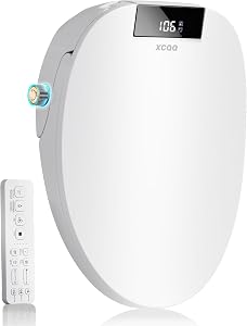 XCQQ Electric Bidet Toilet Seat with Remote, Heated Toilet Seat, Instant Warm Water, Warm 