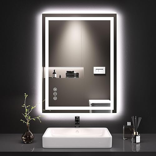 LOAAO 24X32 LED Bathroom Mirror with Lights, Anti-Fog, Dimmable, Backl — Our recommended configuration for best results