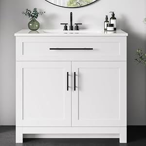 LIKIMIO 36" Bathroom Vanity with Sink, Freestanding Bathroom Vanity with 2 Soft-Close