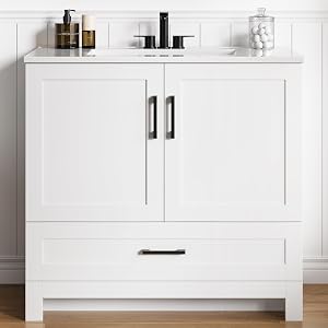LIKIMIO 36" Bathroom Vanity with Sink, Freestanding Bathroom Vanity with 2 Soft-Close