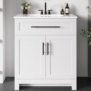 LIKIMIO 30" Bathroom Vanity with Sink, Freestanding Bathroom Vanity with 2 Soft-Close