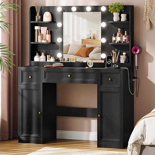 Memobarco Large Vanity Desk with Mirror and Lights, Makeup Vanity with — Our recommended configuration for best results