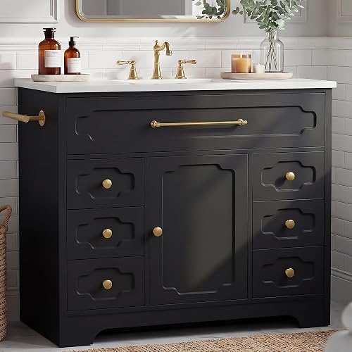 YESHOMY 36 Inch Bathroom Vanity with Ceramic Sink,Bathroom Vanity Cabi — Build quality and design details up close