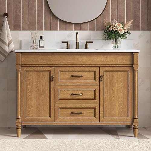 DELUXE LIVING 48 Inch Bathroom Vanity with Sink Combo, Classic Bathroo — Real-world performance testing in action