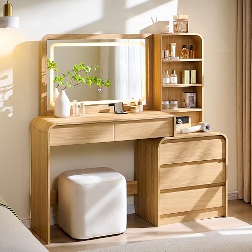 Aitjunz Vanity Desk with Mirror and Lights, 50” Modren Makeup Vanity w — Side-by-side comparison of top picks in this category