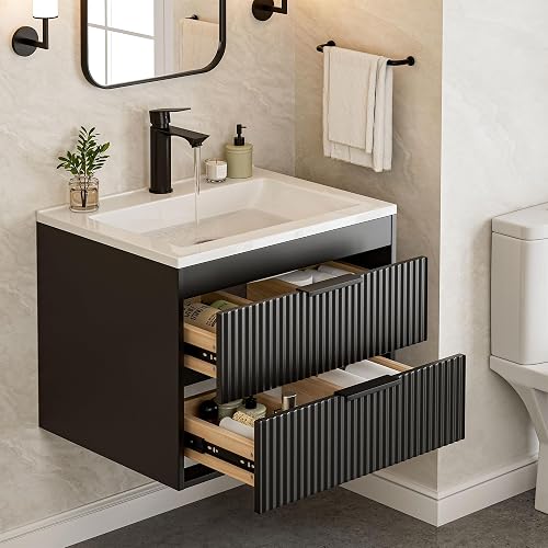 24 Inches Modern MDF Bathroom Vanity with Sink, Wall Mounted Floating — Real-world performance testing in action