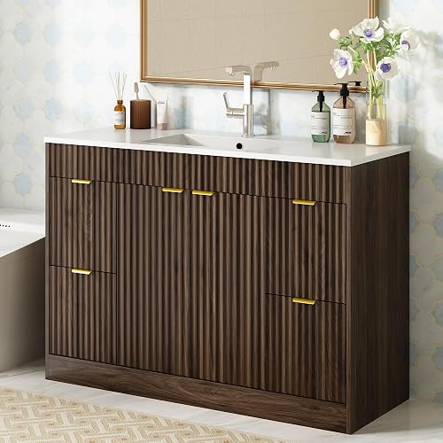 CARPETNAL 48 Inch Bathroom Vanity with Sink, Modern Fluted Bathroom Va — Side-by-side comparison of top picks in this category