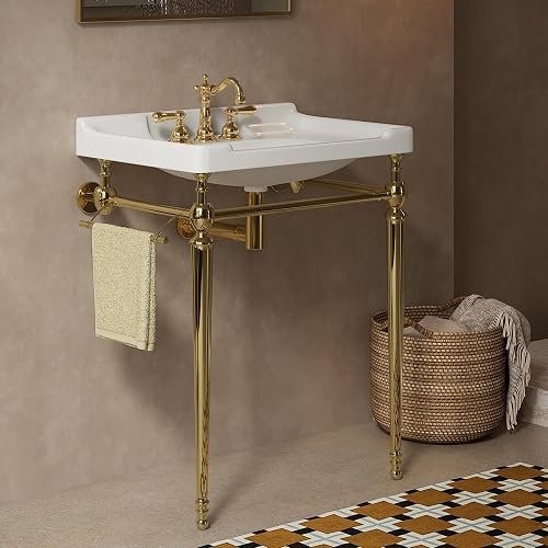Yayzy 28” Bathroom Vanity with White Ceramic Sink, Wall-Mounted Consol — Build quality and design details up close